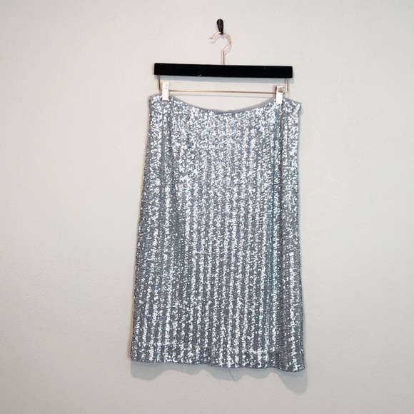 NEW Brooks Brothers Sequin Stretch Pencil Skirt Cocktail Party Size 12 - Picture 2 of 11